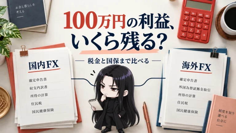 100万円の利益、いくら残る？ くらまと国内FX・海外FXの税金と国保を比較