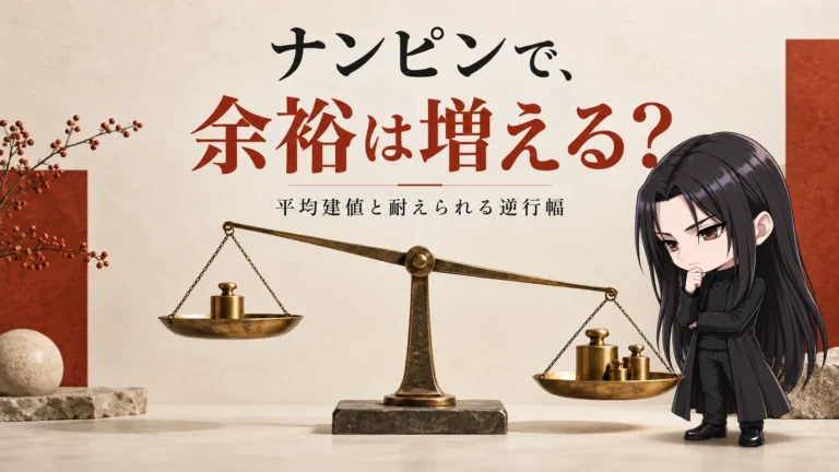 ナンピンで、余裕は増える？ くらまと平均建値と逆行幅を確認